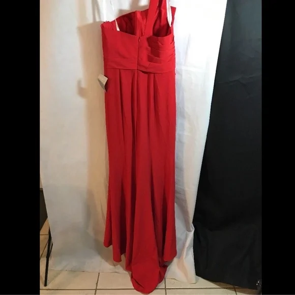 NWT Terani Couture One-Shoulder Mermaid‎ Gown Red [SZ 12 ]